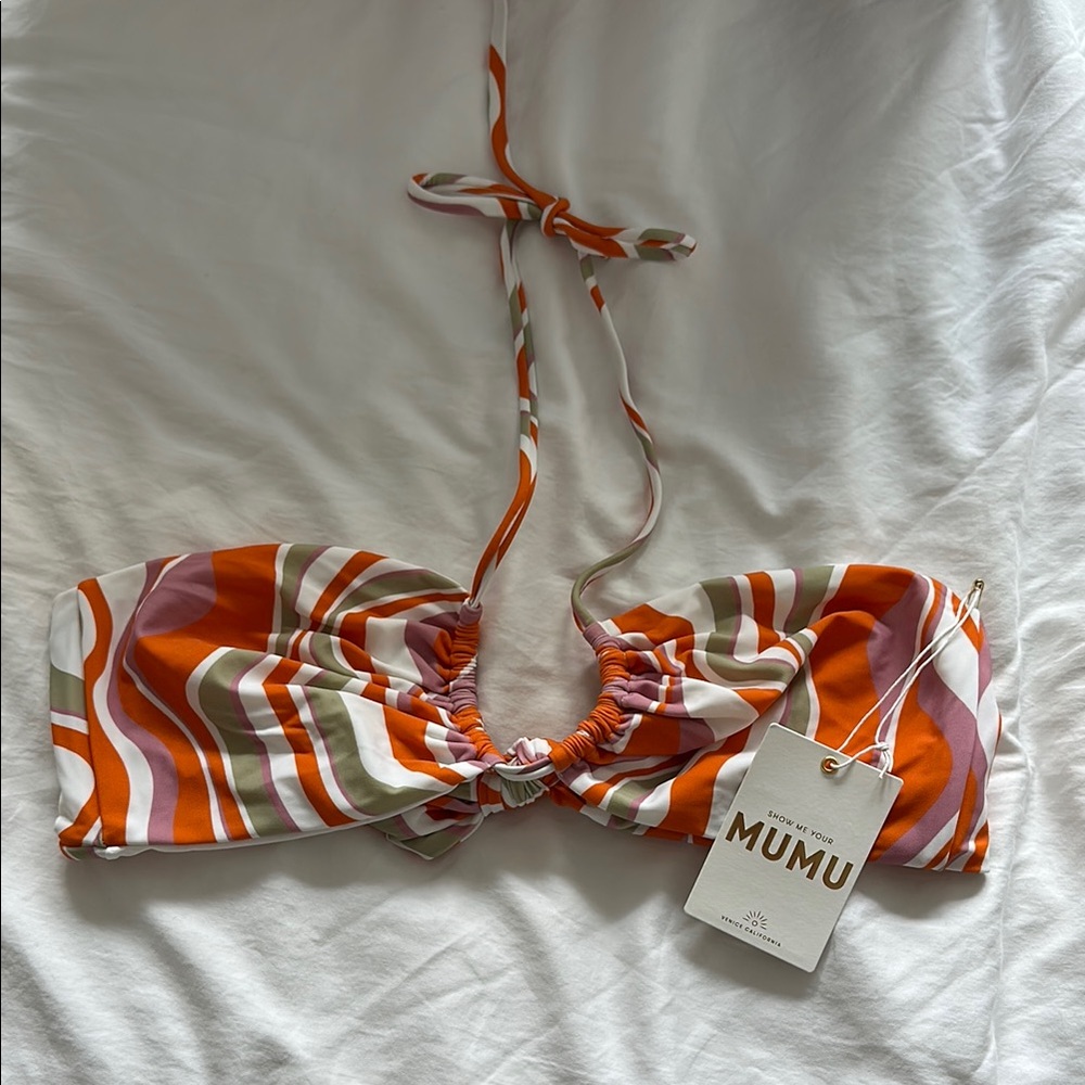 Show Me Your Mumu Multicolor Halter Bikini Top